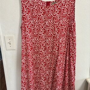 Aloha Hut Red and White Swirl Pattern Dress 3X